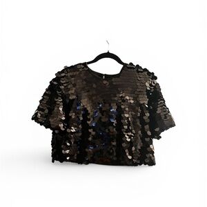 Target Black Sequin Crop Top